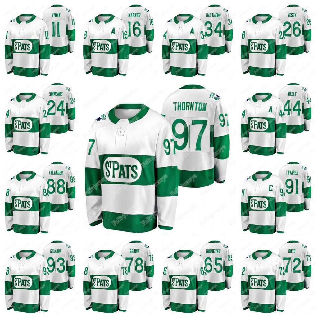 

Youth Joe Thornton Toronto Maple Leafs 2021 St. Pats Throwback Jersey John Tavares Mitch Marner Auston Matthews Morgan Rielly William Nyland, Black;red