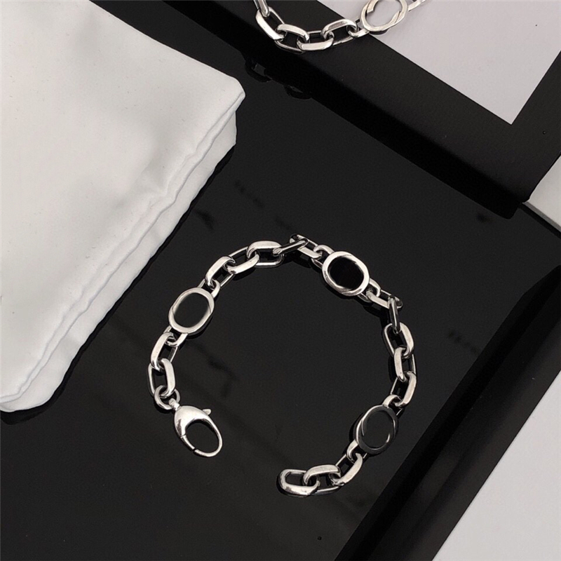 

Fashion 18cm/20cm Sterling Silver Interlocking Type Link Chain Bracelet for Lovers Bracelets With Gift Retail Box In Stock SL011