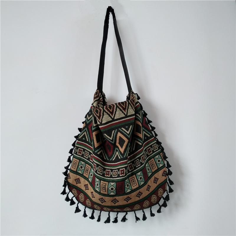 

3pcs Stuff Sacks Shoulder Bag Women Tassel Boho Hippie Gypsy Fringed Handbags Mix Color, Blue