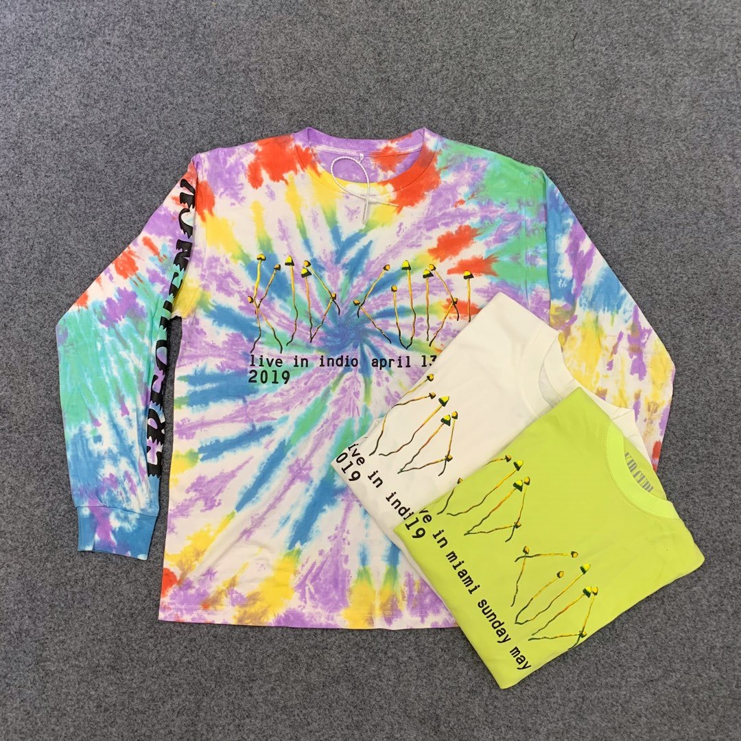 

2021 New Kanye West Cyprus Pound Fantasy Tie Dye and Women's Hip Hop Street Famous Men's Oversized Long Sleeve T-shirt Pe72