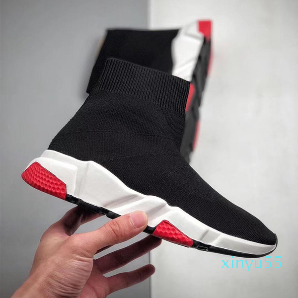 

[in stock]2021 designer man speed trainer sock socks boots mens womens casual shoes runners runner sneakers 36-45 tin# balencaiga 51Jg#, Black