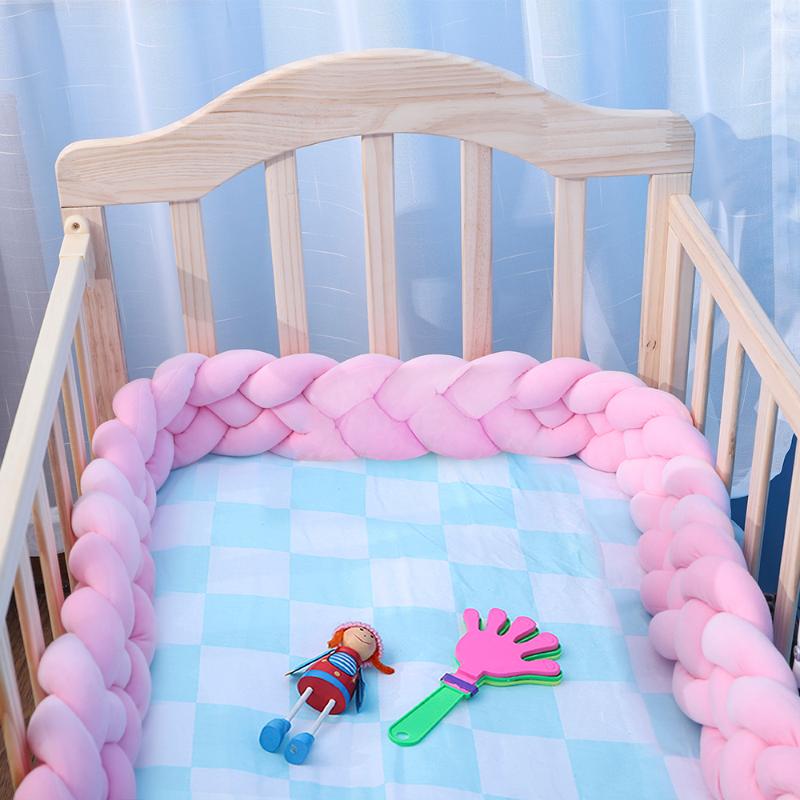 

Bedding Sets 1M/2M/3M Baby Bed Bumper Handmade Long Knotted Braid Knot For Born Barrier Crib Infant Room Decor