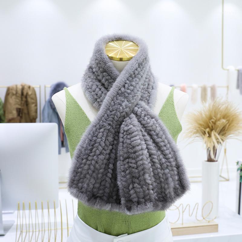 

Scarves Winter Scarf Shawl Knitted Neckerchief Women Real Muffler 2021 -Sale