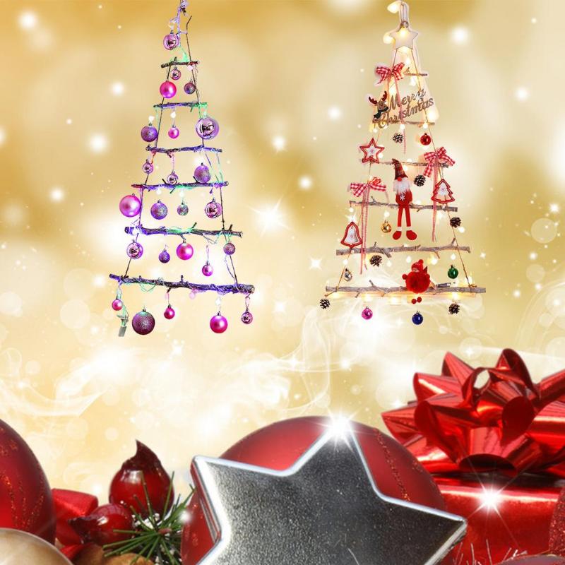 

Christmas Decorations Tree Branch Ladder Wall Lamp With Star Topper Artificial Fake Ornaments Decoration For Year