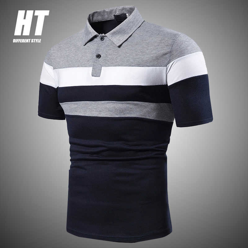 

Men Polo Shirt Short Sleeve Summer Stripe Polos Shirts Male Casual Slim Fit Tops Breathable Turn-over Collar Hit Polo Shirt Men 210603, Cjw466red