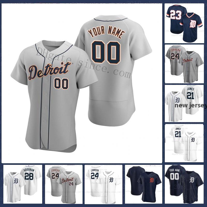 New Detroit Baseball Jersey Tigres Custom Miguel Cabrera Kirk Gibson Alan Trammell ACK Morris Willi Castro Sparky Anderson Robinson Jerseys