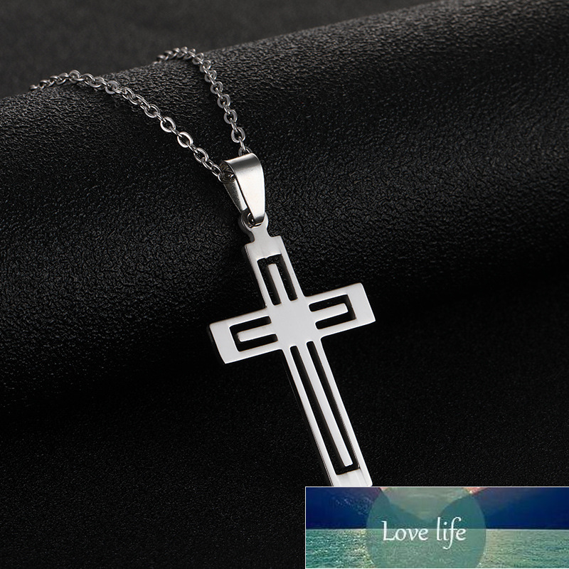 

Rinhoo Stainless Steel Hollow Double Layer Cross Necklace Jewelry Key of Life Pendant Necklace For Men Women Hip Hop Jewelry Factory price expert design Quality