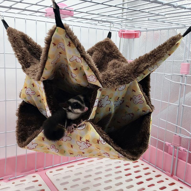 

Cat Beds & Furniture Warm Plush Cute Ferret Bird Print Suspended Hamster Sleep Nest Bed Comfortable House Toy Small Pet Hammock Hangi