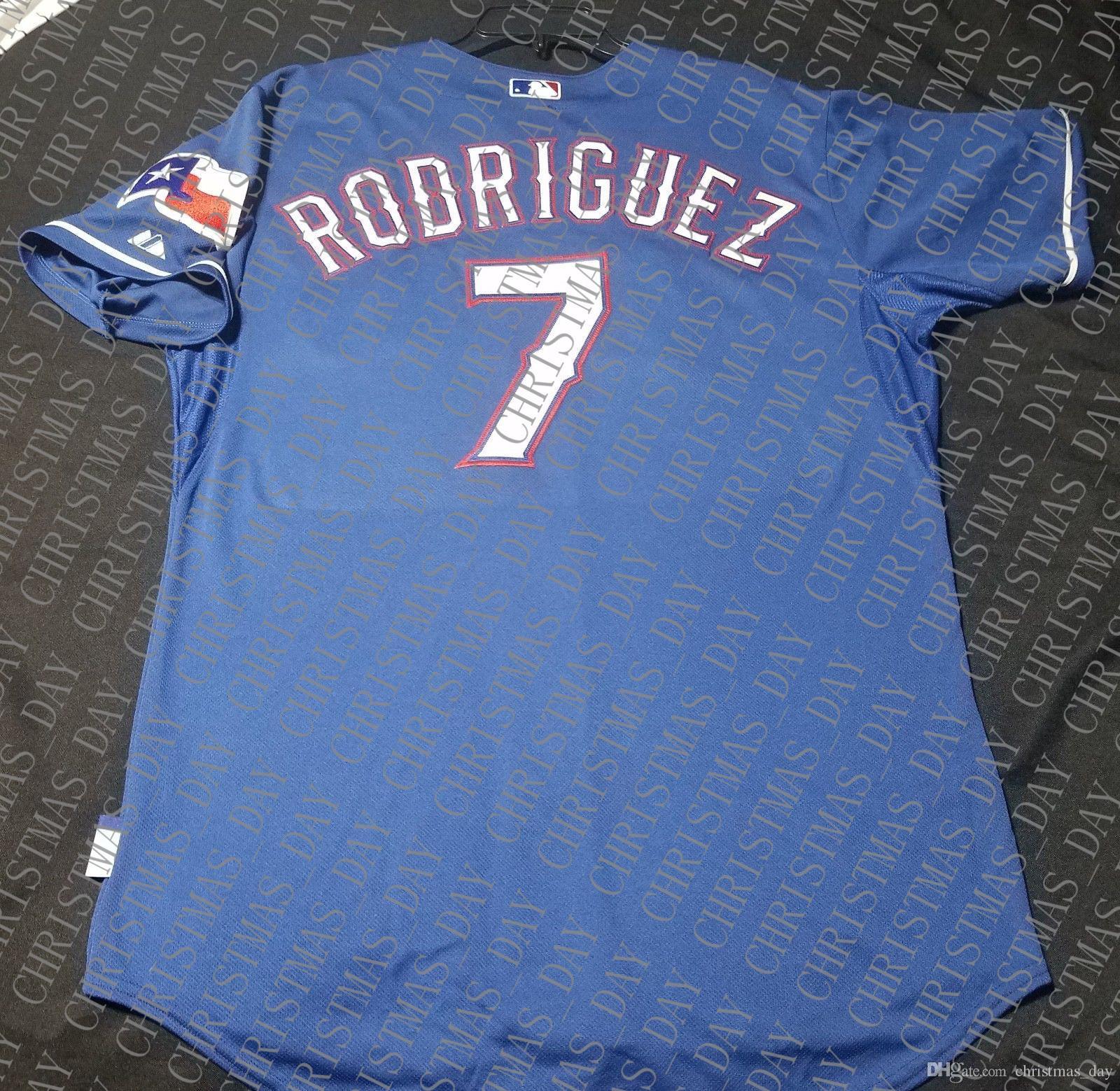 

100% embroidery IVAN "PUDGE" RODRIGUEZ JERSEY Stitched customize any number name MEN Jerseys NCAA JERSEY, As pic