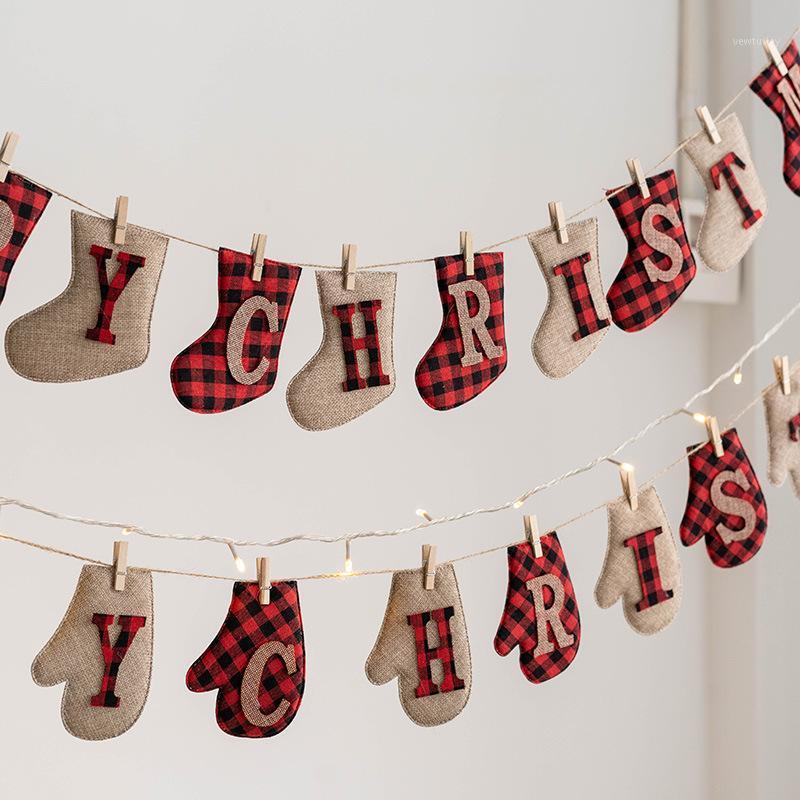 

Party Decoration 1 String Merry Christmas Banners Wool Felt Hanging Flags For Diy Home Shop Room Window Background Wall
