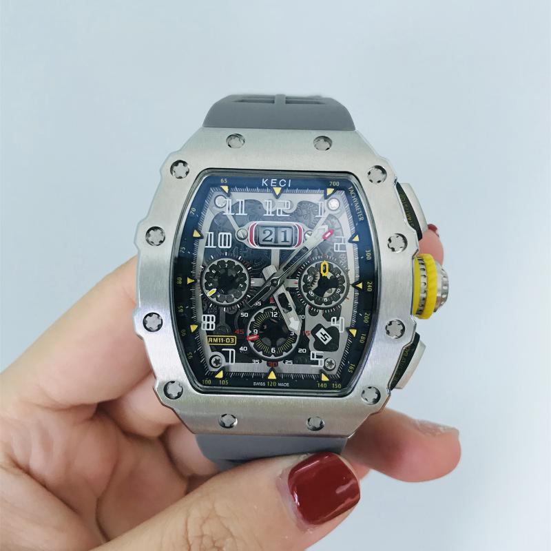 Wristwatches Men's Top RM11-03 Design Stainless Steel Limitde Edition Automatic Mechanical Wristwatch Watches Rubber Strap-image-704089498