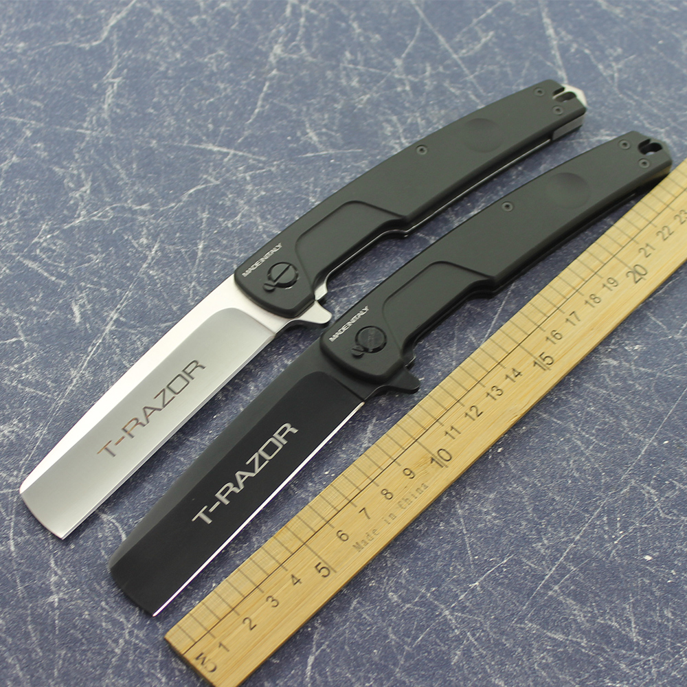 

New T-Shaped Shaving N690 Blade Aluminum Alloy Handle Ball Bearing Outdoor Kitchen Camping Hunting EDC Folding Fruit Tool Knife