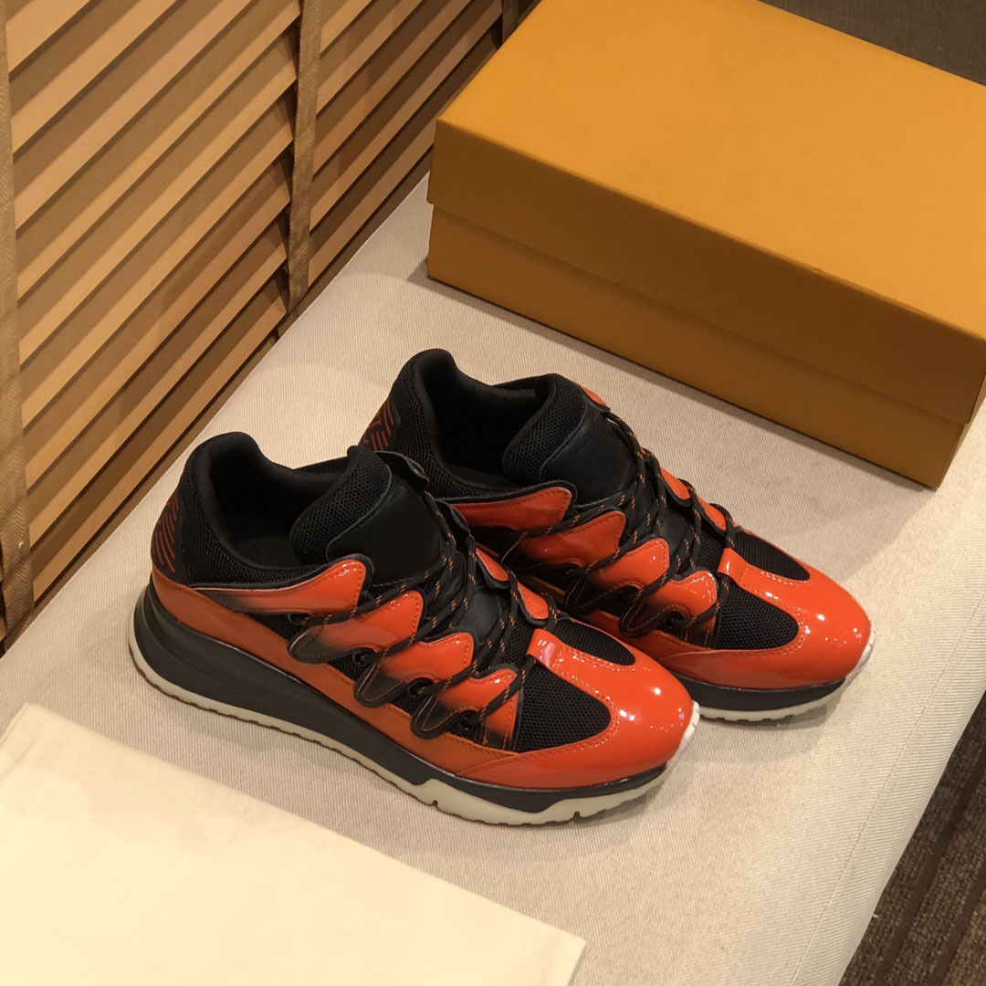 

Top mens designer casual shoes sneakers Genuine leather man High quality Patent-leather sneaker for the runway cool men Flat size 38-44, Other fees