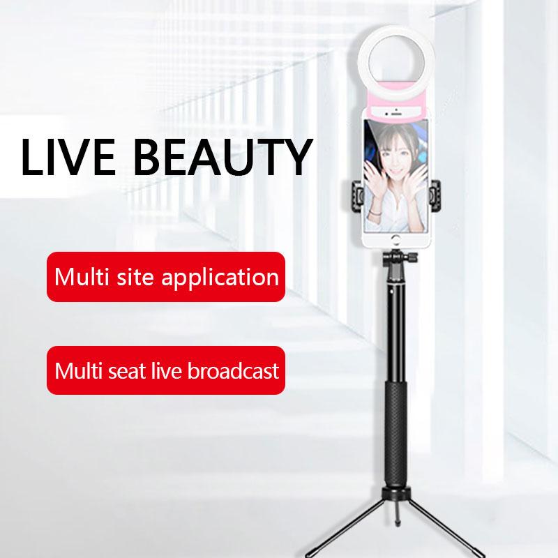 

Wireless Bluetooth Tripod / Selfie Stick with Foldable LED Ring Light Stand, Portable Live Video Monopod, Youtobe Tiktok for Pho