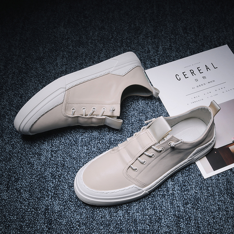 

Men vulcanized shoes white s men flats sport shoes autumn leisure comfort Korean version Flats shoes Men chaussures *, Beige&6.5