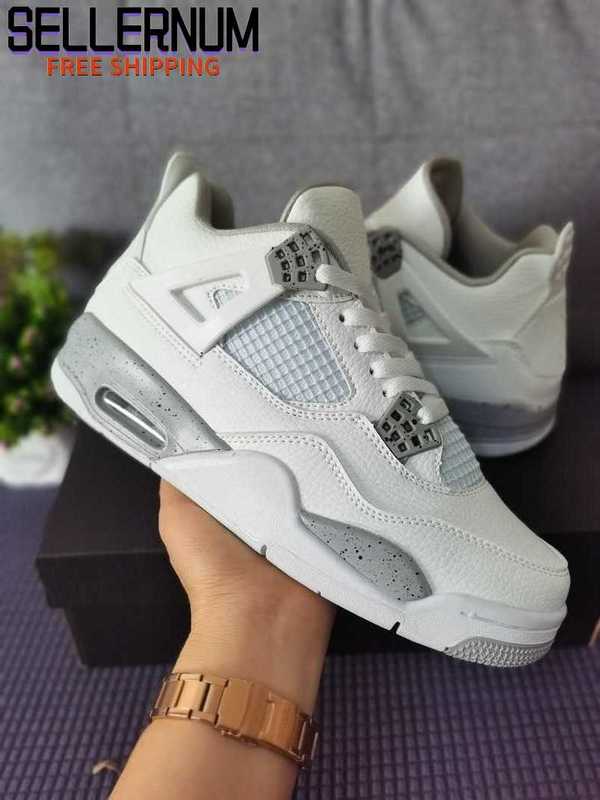 

Top quality with Sock white Oreo jumpman 4 mens shoes Tech Grey Black Fire Red 4s men women trainers sneakers, Bubble wrap packaging