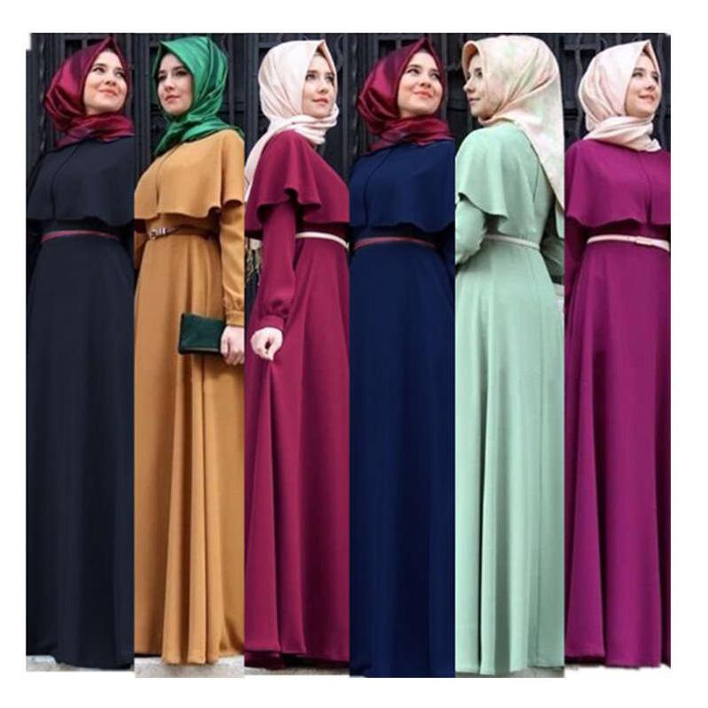 

Ethnic Clothing Muslim Dress Ladies Islamic Trumpet Sleeve Strappy Cloak Details Made In Turkey High Quality Ramadan Arab Dubai
