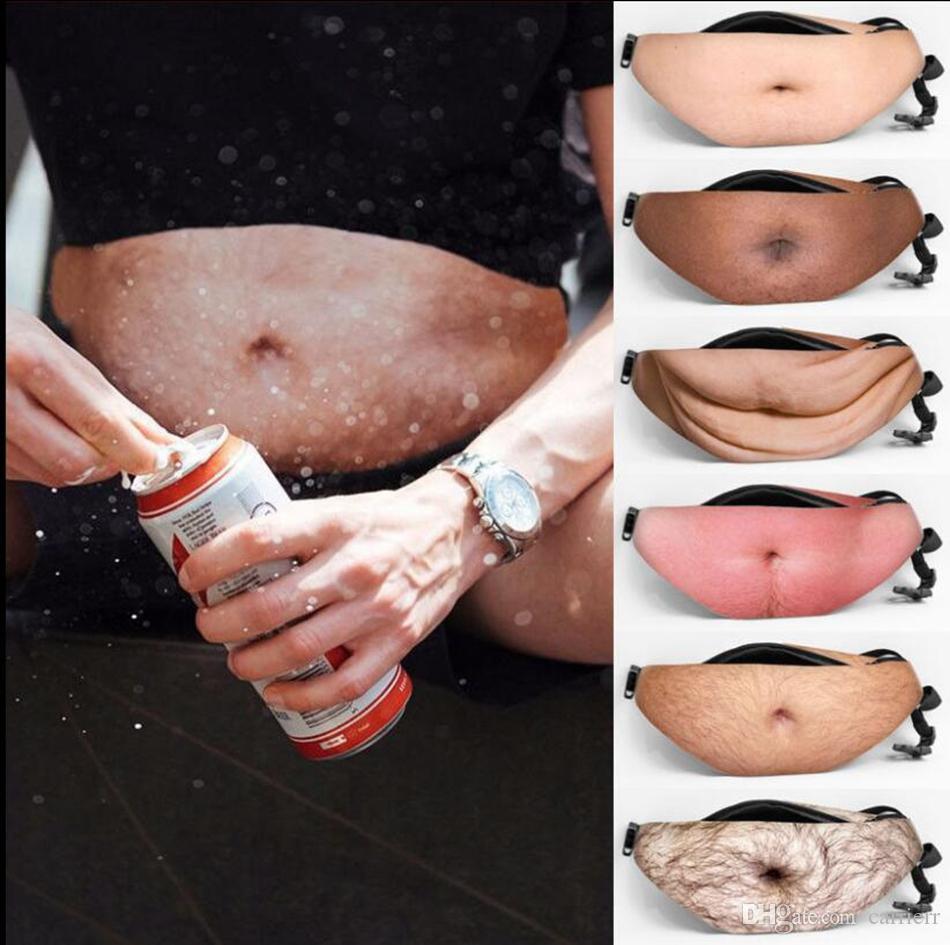 

10 Styles Funny Dad Bag Dad Bod Waist Bags Novelty Beer Fat Hairy Belly Fanny Zipper Pack Bags