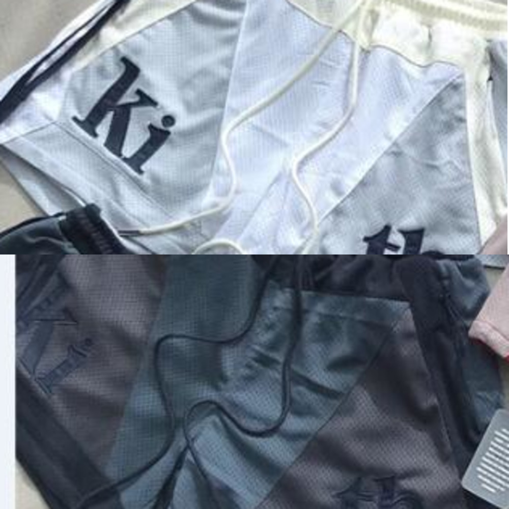 

2021ss KITH Mesh Shorts Men Women 1:1 High Quality Patchwork Oversize Breechcloth Breathable Drawstring C0308, White;black