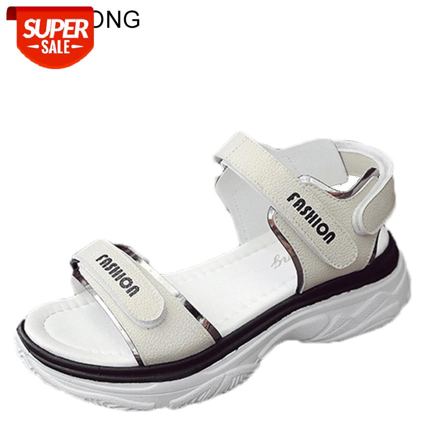 

LCIZRONG New Summer Women Beach Sandals for Female 35-40 Size 5CM Heel Platform Sandals Woman Korean Style Heightening Shoes #eO84, Black