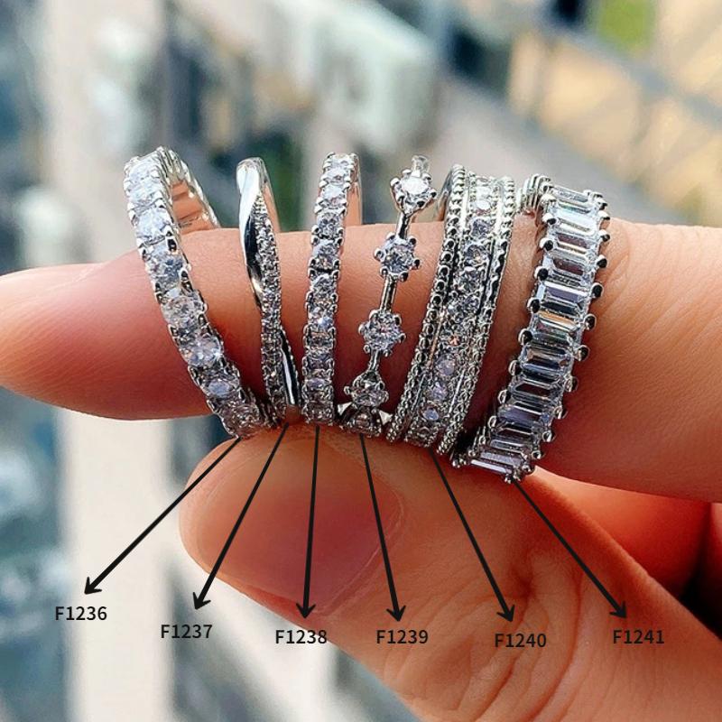 

Wedding Rings CAOSHI Low-key Bands For Women Elegant Female Dazzling Zirconia Engagement Jewelry Delicate Fashionable Lady Accessories, Slivery;golden