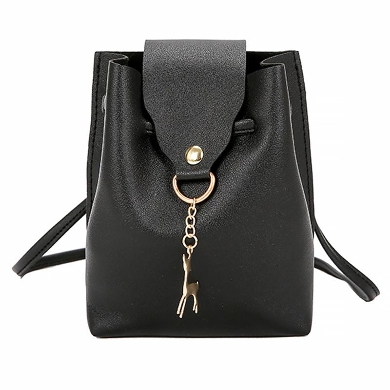 

Shopping Mobile Phone Bag Women Crossbody Bucket Type Fashion Travel Casual Multipurpose Portable Single Shoulder Exquisite, Black