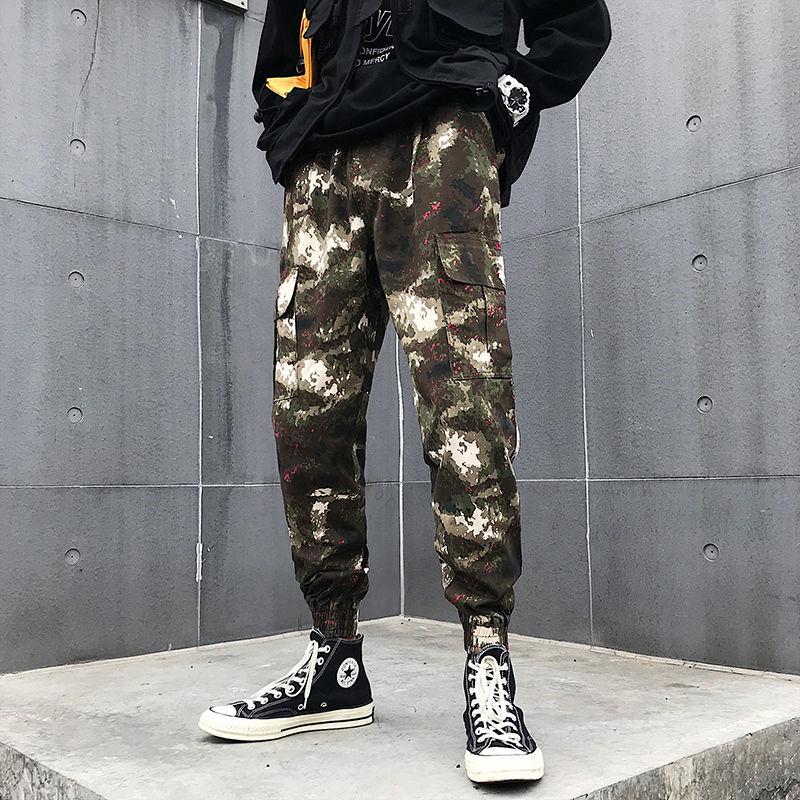 

2021 New Cotton Camouflage Men's Slim Fashion Casual Military Style Tactical Men Streetwear Hip-hop Multi-pocket Cargo Pants 3tb5, White camouflage