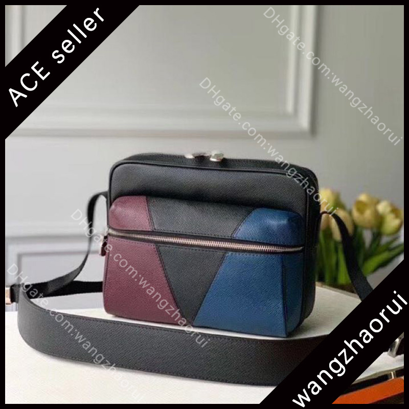 

Top quality men canvas messenger bags genuine leather cross body bag fashion shoulder bagss men's wallet with box 33, M30429