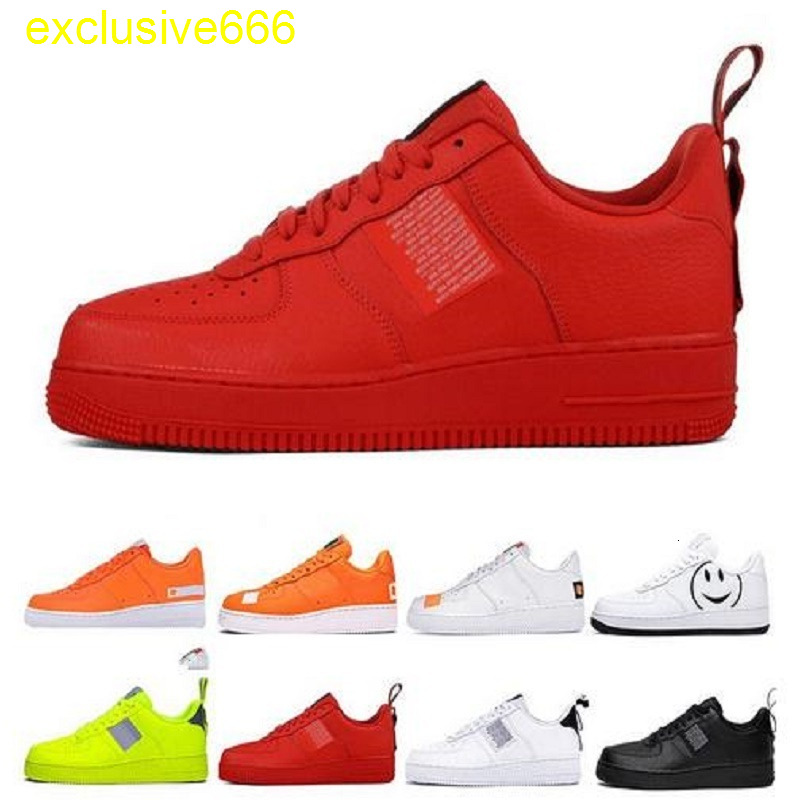 

New Quality Men Low Skateboard Cheap One 1 Knit shoe High Women All White Black Red trainers Sports Shoes, Color 105