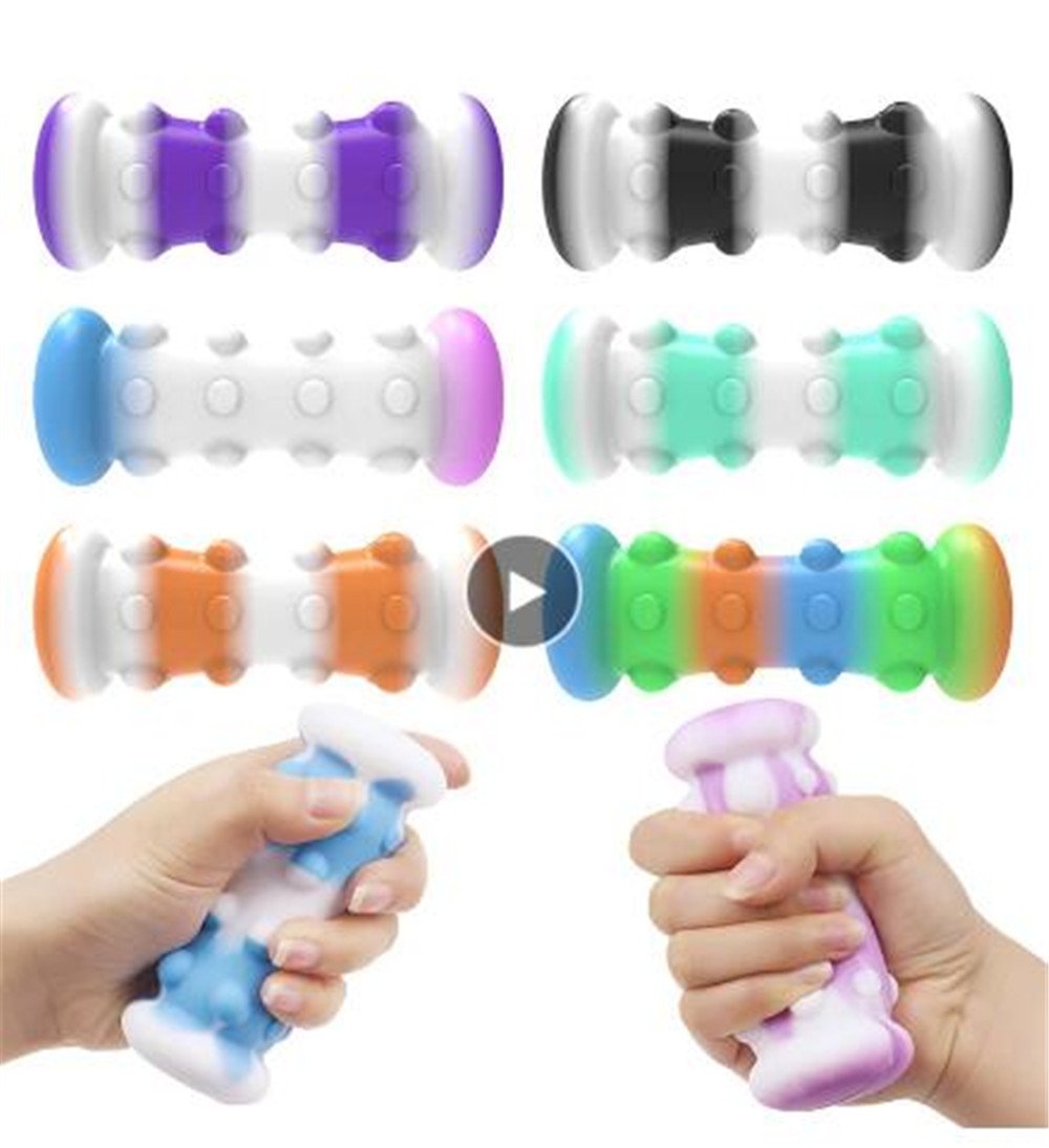 

Party Favor Silicone Massage Grip Ball Push Bubble Popper Fingertip Fidget Toy 3D Anxiety Relief Fingertip Decompression Vent Balls Christmas Gift Wheel Roller