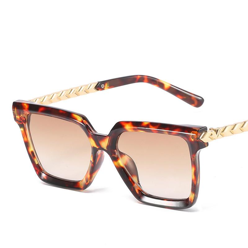 

Sunglasses Square Fashion Women Vintage Metal Frame Brands Designer Over Sized Sun Glasses Luxury For Female Men Uv400