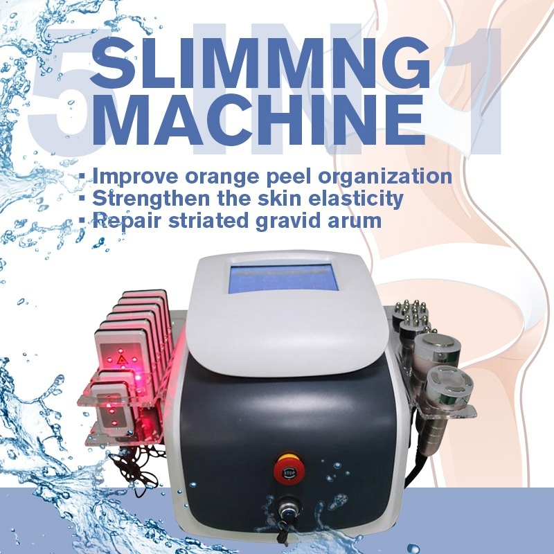 6 IN 1 Multifunction Lipolaser Slimming Machine 650nm Lipo Laser 40K Ultrasonic Cavitation RF Radio Frequency Vacuum Body Slimming Machine
