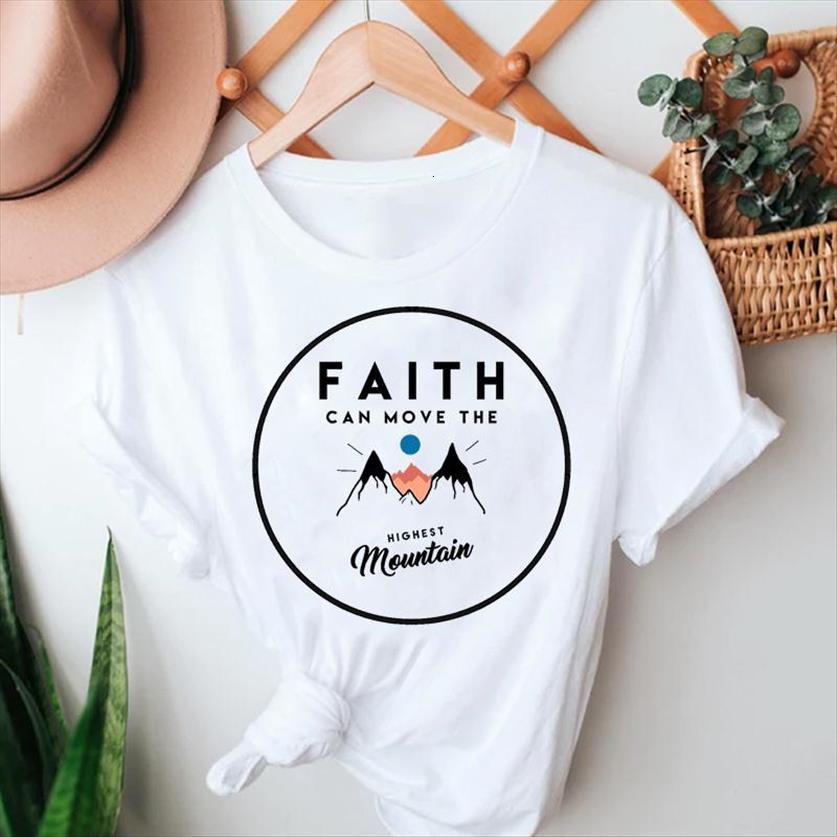 

summer tshirts faith casual womens t shirts style cartoon fashion short sleeve 90s clothes graphic lady print female tee, White