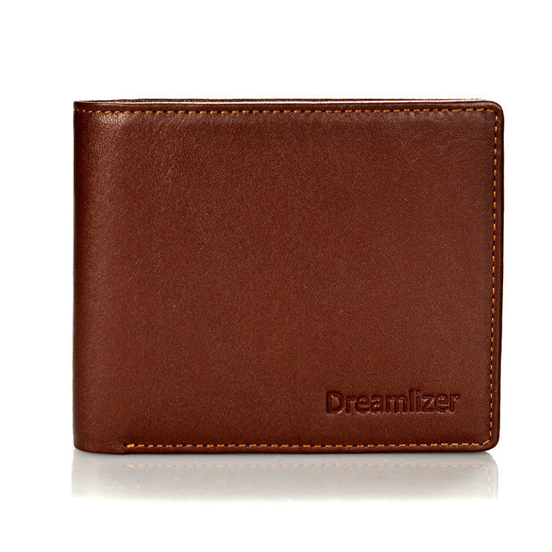 

Dreamlizer Men Italian Leather Young Boy Short Pocket Purse Bifold Thin Money Bag Wallets, Black