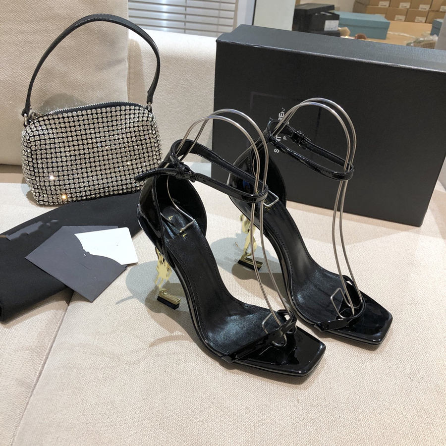 

LVLouisVittonYSLLuxurys Designers Shoes 2021 fashion sandals high heels high quality imitation counter brand s, Black