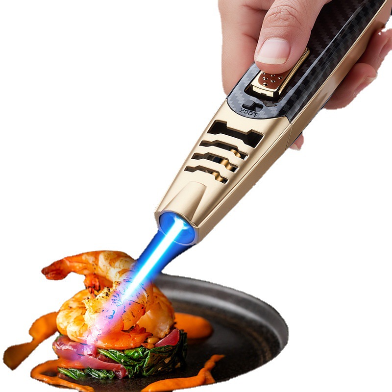

New Powerful Torch Gun Lighter Windproof Kitchen Cigarette Butane Lighter Jet Inflated Outdoor BBQ Cigar Fire Starter Gadgets
