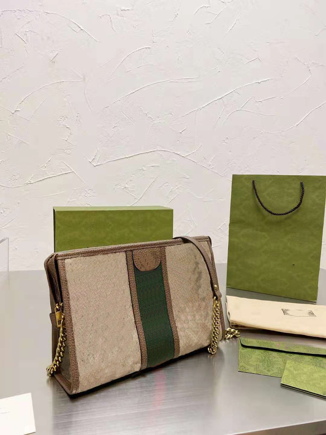 

Female Postman Bag Contrast Letter Old Flower Single Girls Women Genuine Leather Handbags Handbag Shoulder Bags Messenger Chain, Customize