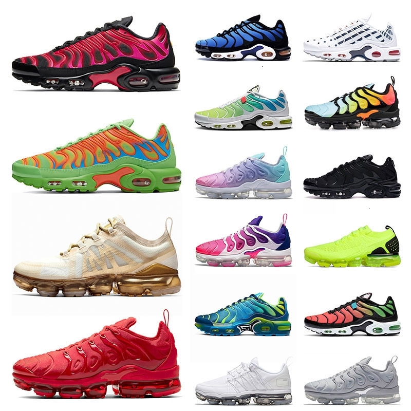 

fly knit Running Shoes Mens Womens Big Size US 13 Tns White All Black Trainers Tn Plus Sports Sneakers, C4 triple black 36-45 black symbol