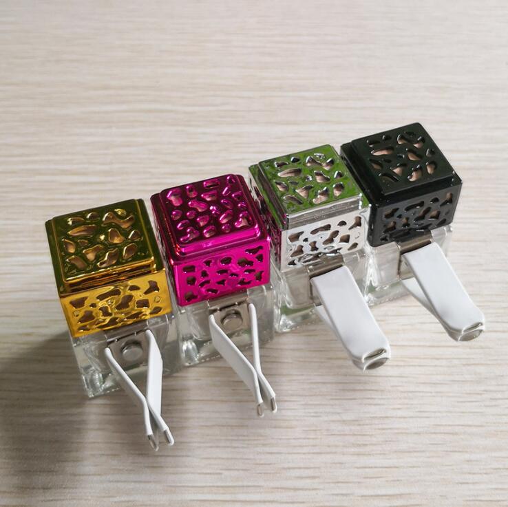

Car Perfume Bottle Cube empty bottleS Vents Clip Auto Air Freshener Conditioner Fragrance Smell Diffuser 8ML