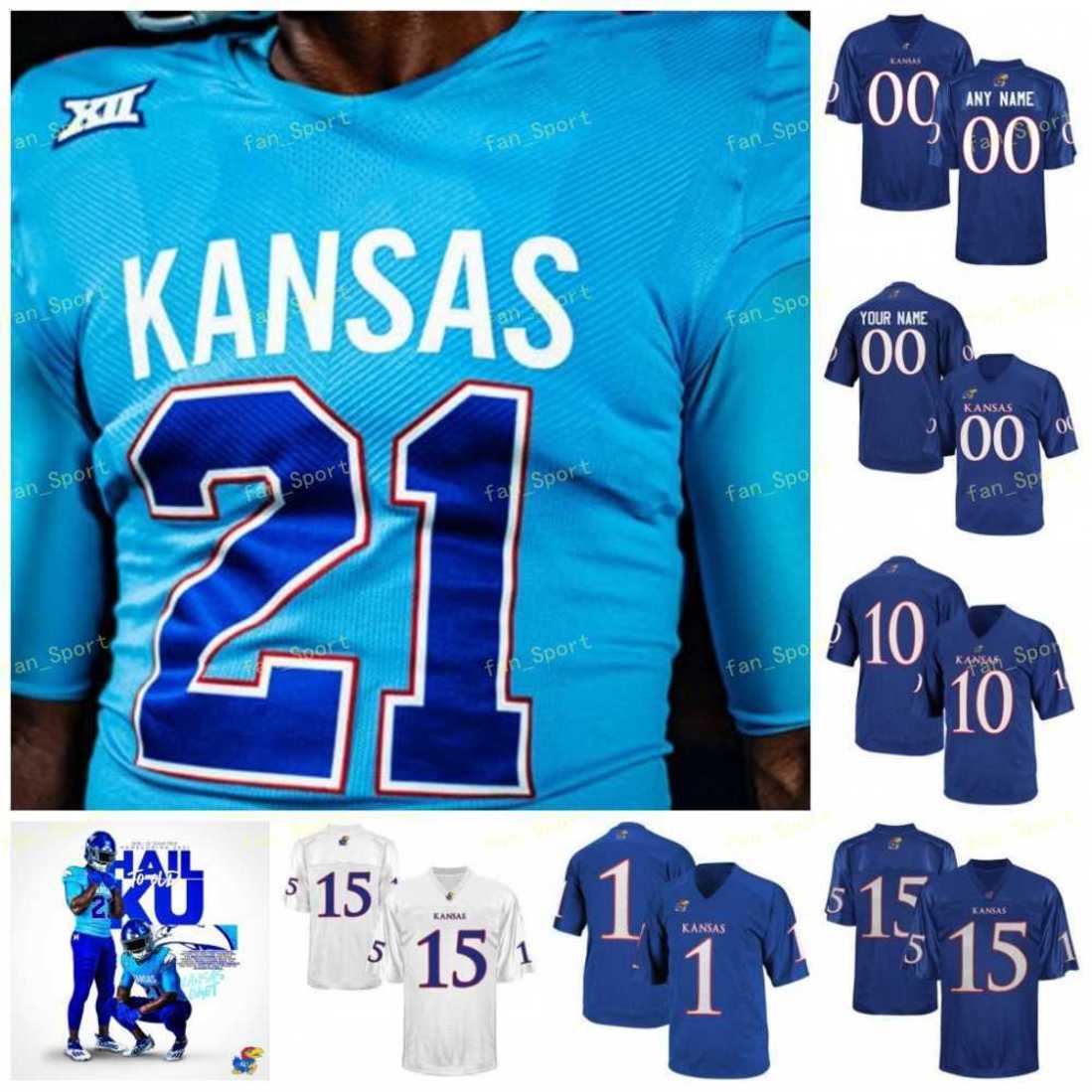 

Kansas Jayhawks 2021 Throwback-Inspired Homecoming NCAA College Football Jersey JALON DANIELS VELTON GARDNER KWAMIE LASSITER II KENNY LOGAN JR KENDRICK THOMAS, As