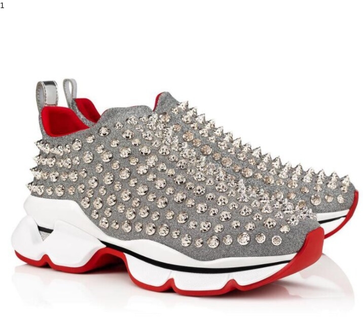 

Prad Fashion SpikeSock Men Sneakers Neoprene Red Bottom Shoes Outdoor Sports Party Wedding T-Quality Brands Men's Designer Trainers EU35-46 t