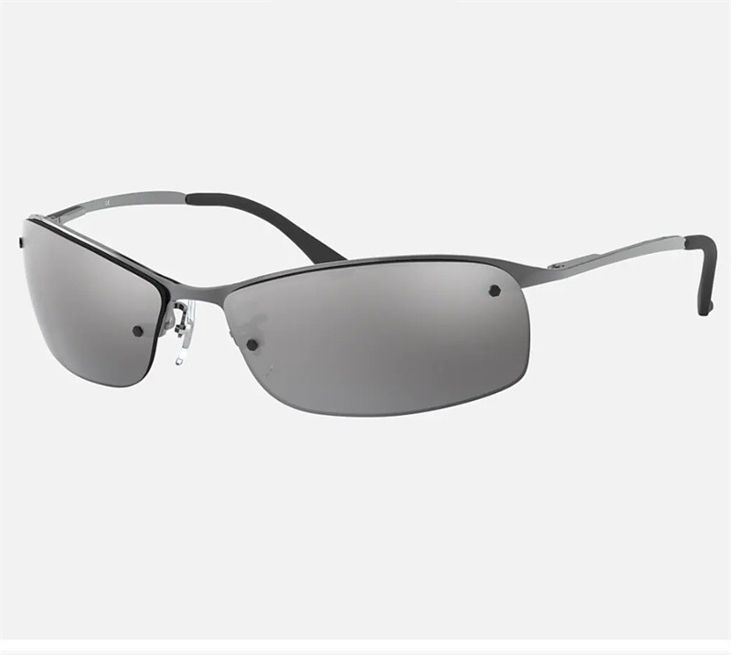 

Designer Men's Sunglasses Lightweight Half Rectangle Frame Soft Comfortable Adjustable Nose Pads 3183, White;black