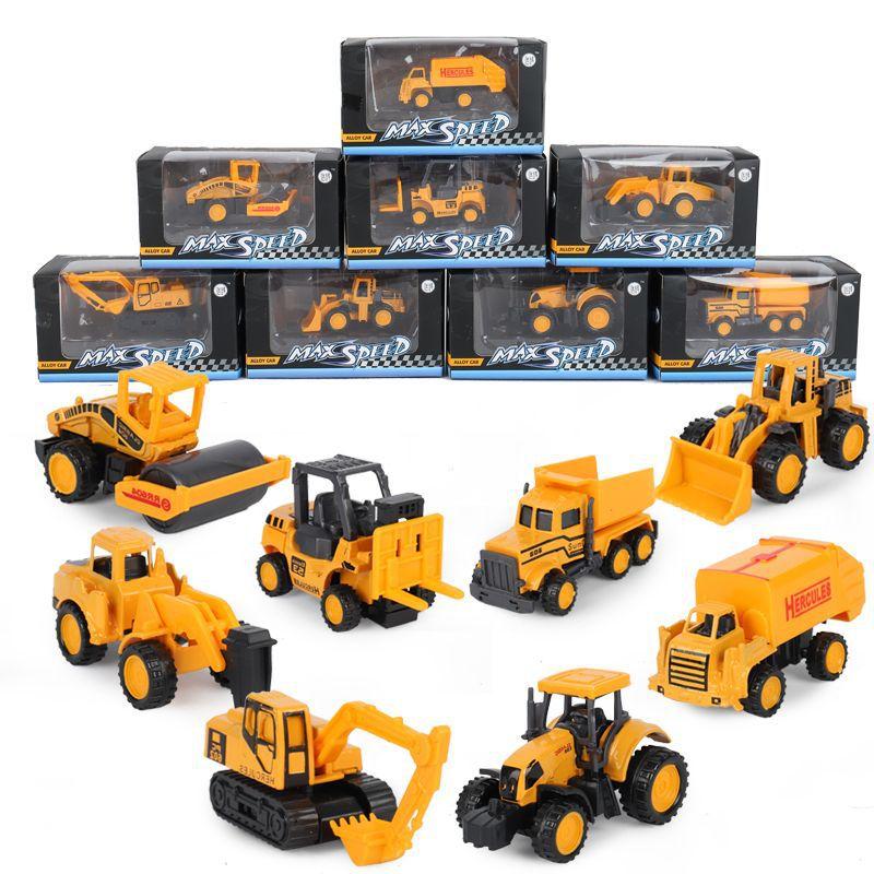 

LX Diecast Car Model Toys, 8 Alloy Engineering Vehicles& Truck, Excavator, Forklift, Tractor Shovel, Road Roller, Ornament Kid Birthday Gift