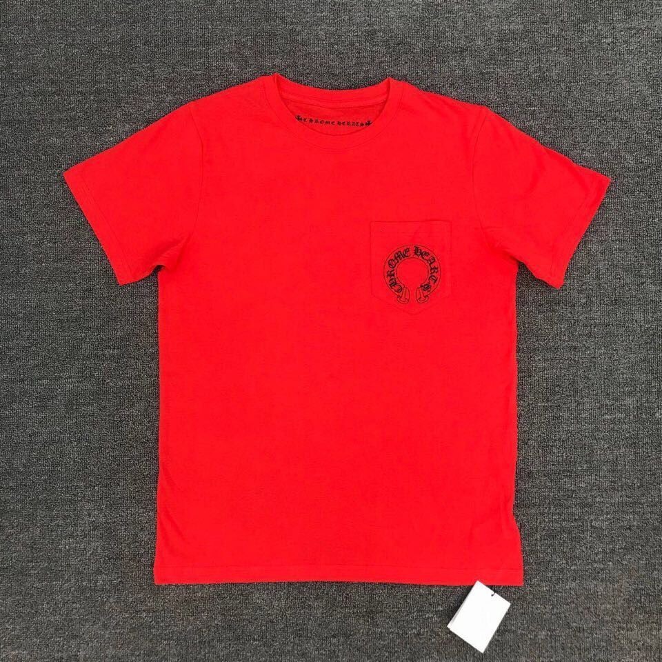 

new 2021 crosin horseshoe print loose T-shirt half short sleeve round neck men's and women's tomato F1GF, Black