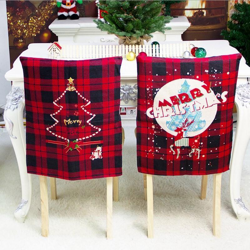 

Cartoon Christmas Chair Cover Dinner Table Decoration Restaurant Back Covers Year Home 58x45cm