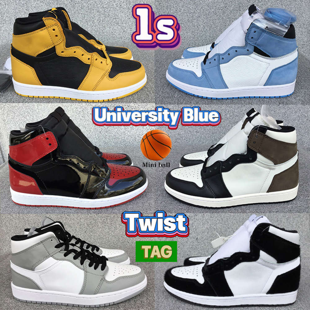 

Ne Cactus military University Blue 1 1s Basketball Shoes UNC hyper royal patent bred dark mocha pollen men women Sneakers trainers gctrading, Black