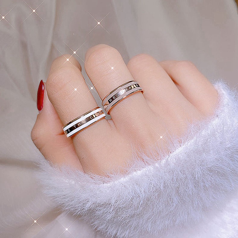

Fashion Women Gift Rose Gold Plated Anti Allergy Stainless Steel Ring Jewelry