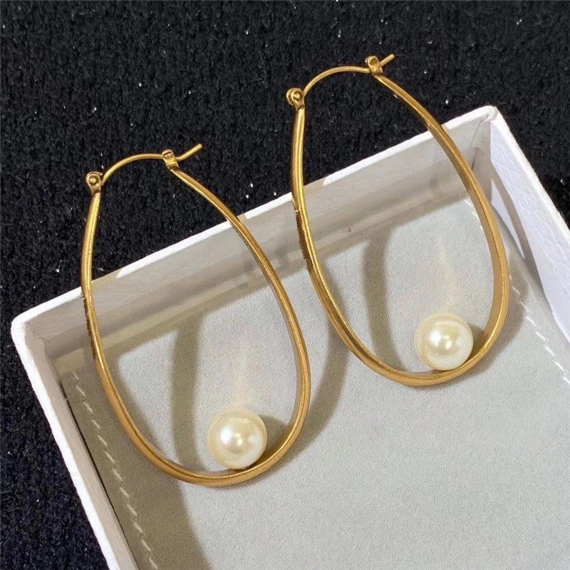 

2021 Fashion Women Earrings For Ladies Luxury Designer Jewelry Gold Letter Pearl Earring For Party Wedding Lovers Gift With Box