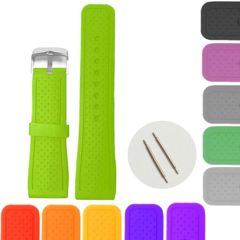 

Watch Bands 24mm Neon Green Color Silicone Jelly Rubber Ladies Men Band Straps Orange Red Blue Pink Purple Grey Brown White