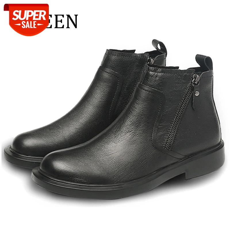 

YWEEN Original Leather Boots Men 2020 Autumn Winter Shoes Male Leather Casual Boots Men Comfy Anti-Slip Lace-up #ug48